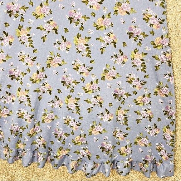 Imperfect floral mini dress stretchy short sleeved ruffle hem sundress SO large - Picture 12 of 13